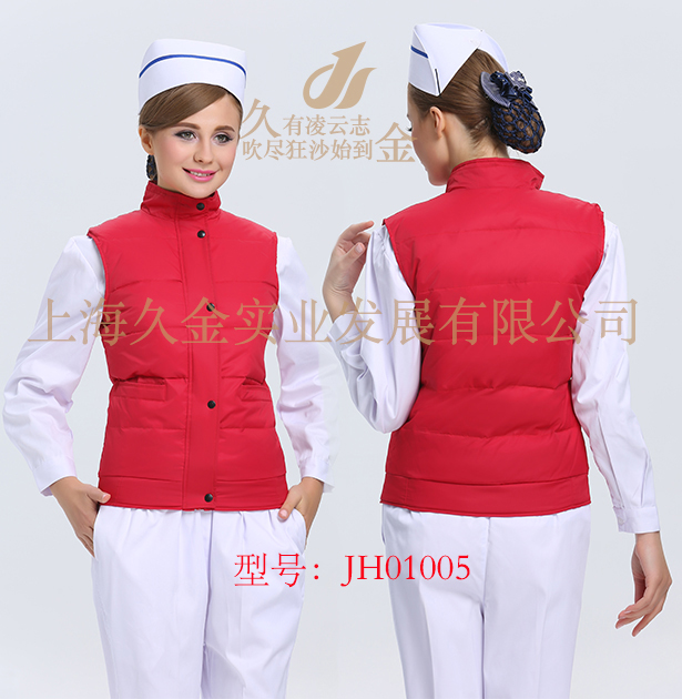 JH01005 大红色棉马夹