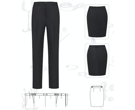 女款商务时尚西松紧腰西裤 松紧腰西裙